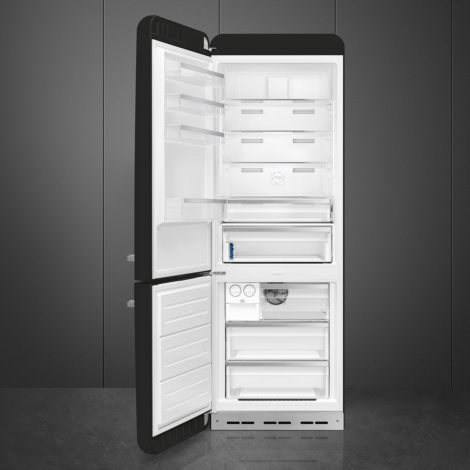 Chladnička s mrazničkou dole SMEG 50’s Retro Style, otváranie ľavé, 205×70 cm čierna_2